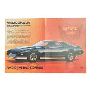 1984 Pontiac Firebird Trans Am Vintage Print Ad 16x11 Poster Man Cave Wall Art